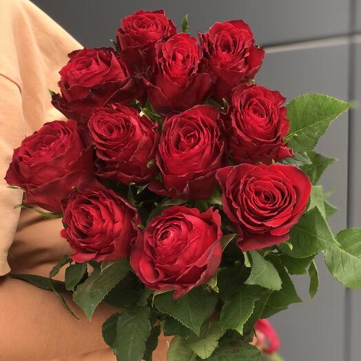 Роза Красная 11шт Кения