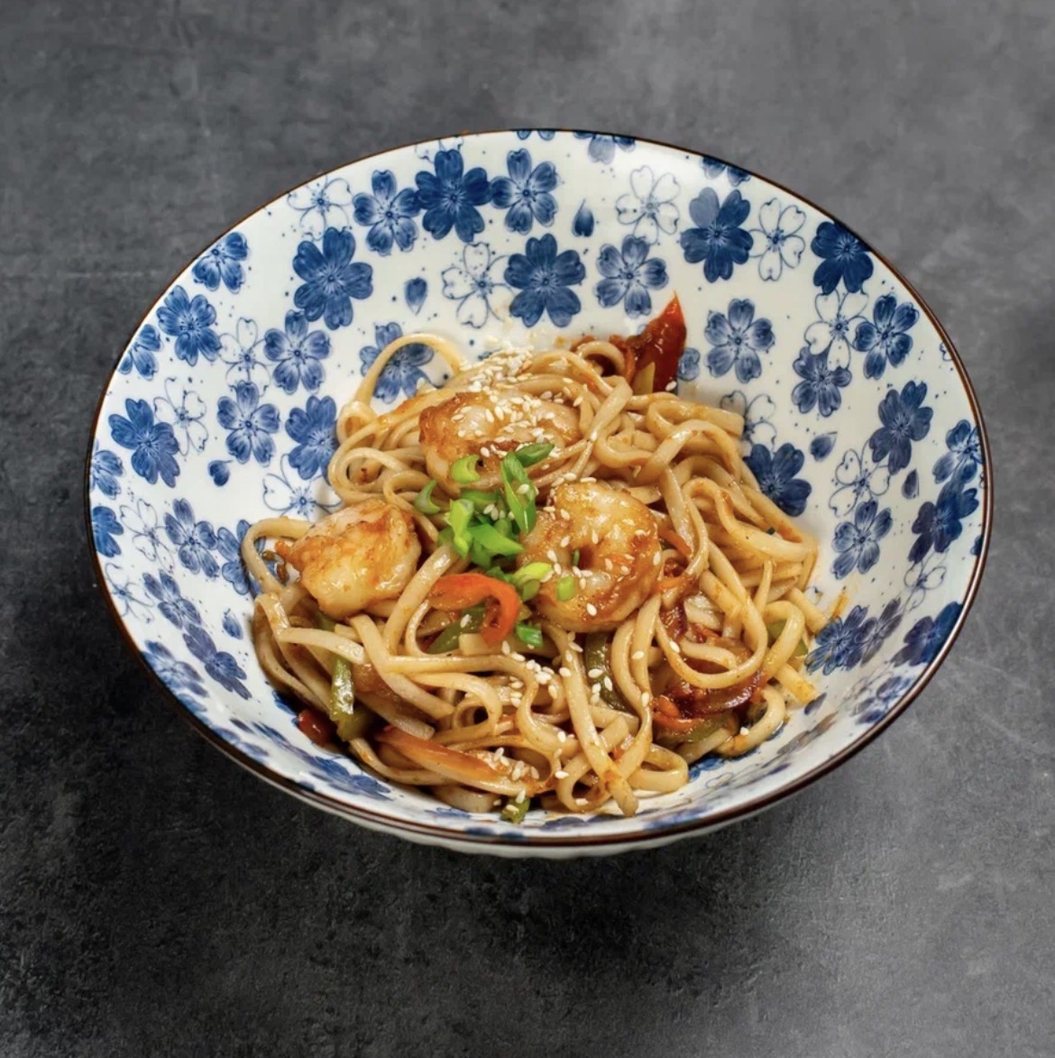 Удон с креветкой в соевом соусе 