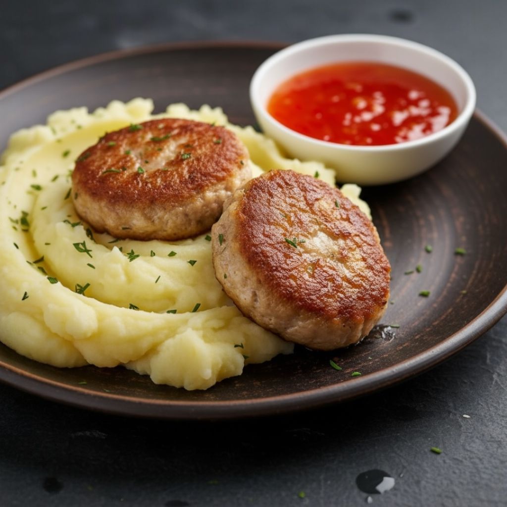 КОТЛЕТЫ КУРИНЫЕ с ПЮРЕ