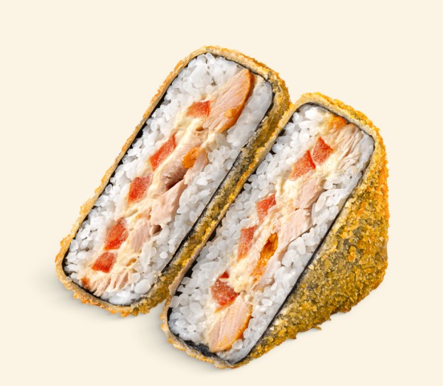 Онигири с курицей темпура