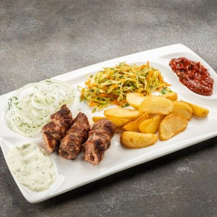 Комбо: шашлык свиной (шея), картофель фри