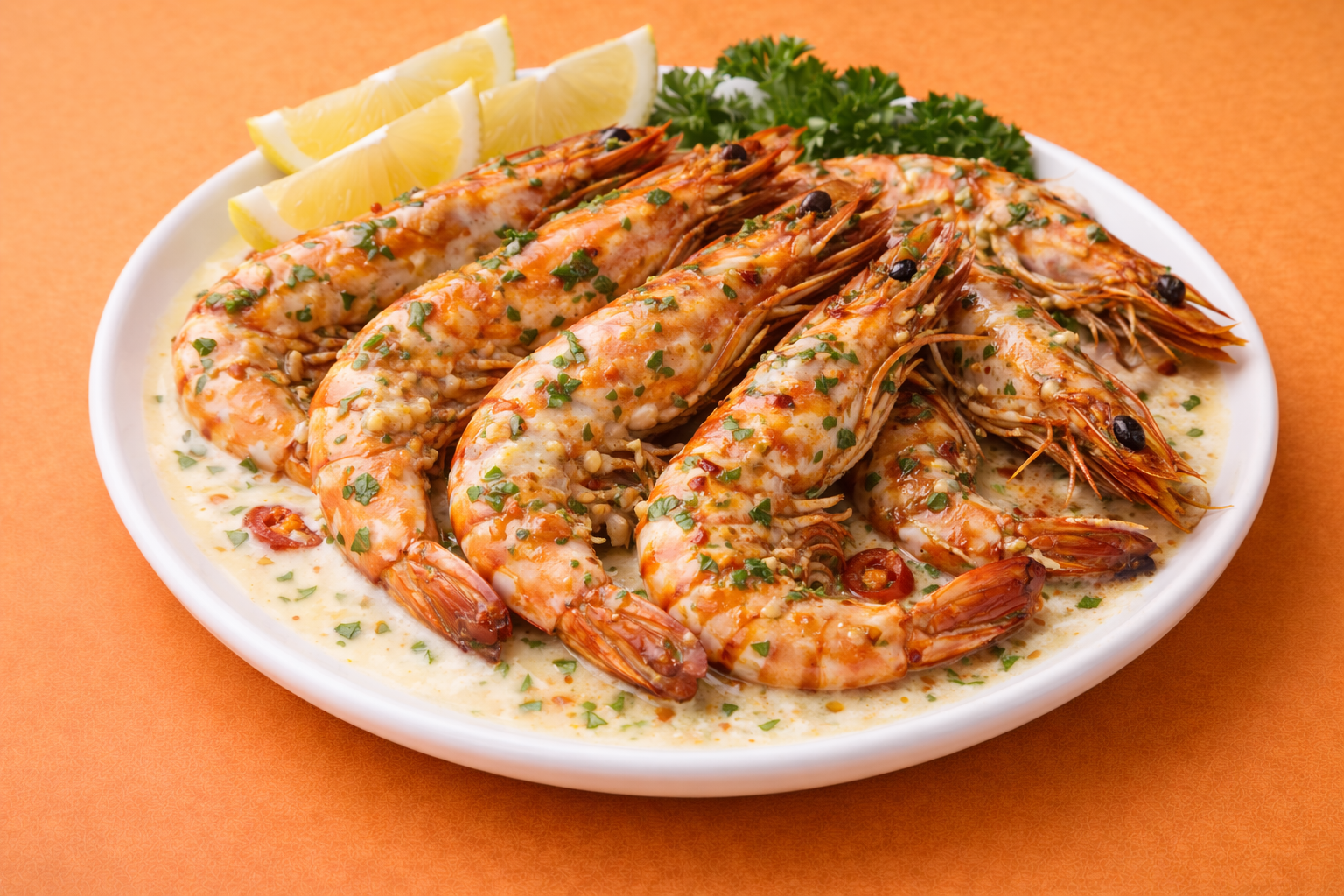 Креветки тигровые в сливочном соусе