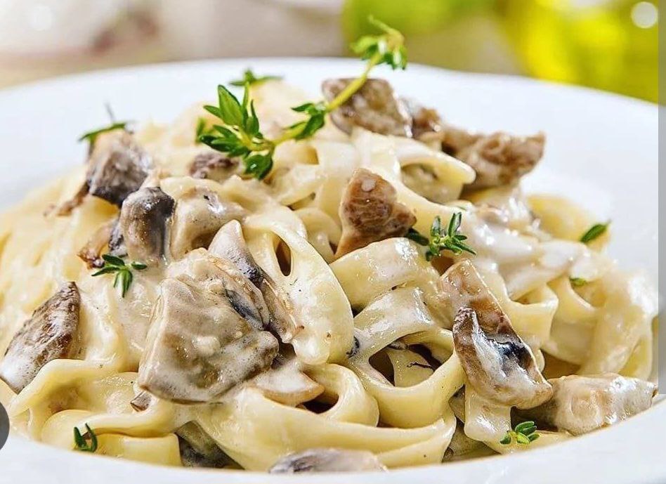 Фетучини  с говядиной.