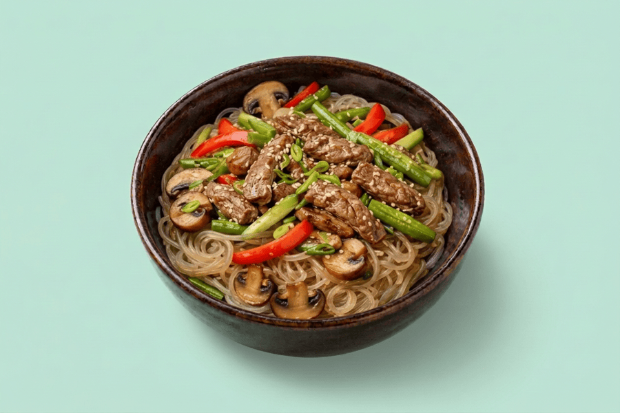 Горячий салат с Харусаме