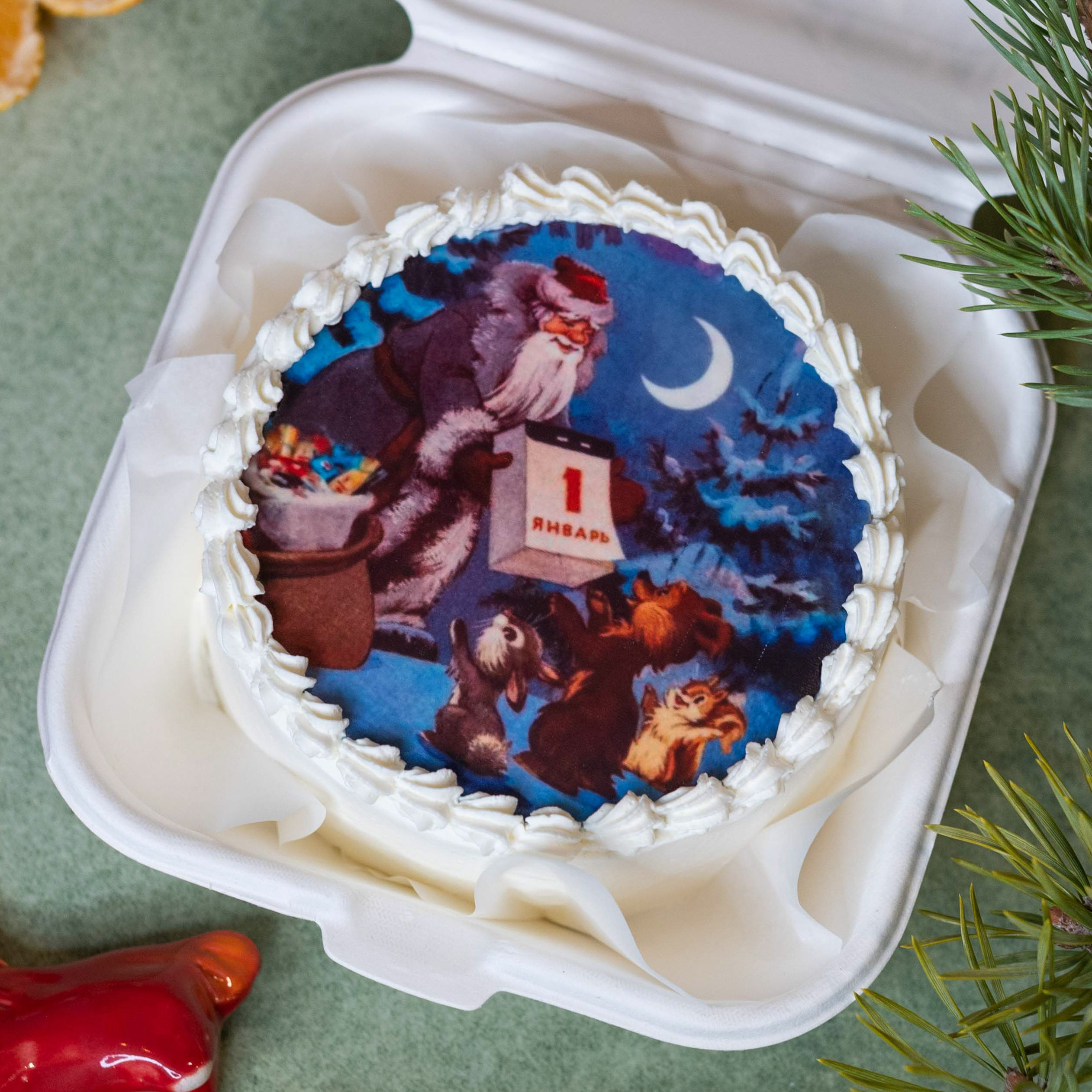 Бенто-торт «Дедушка Мороз»