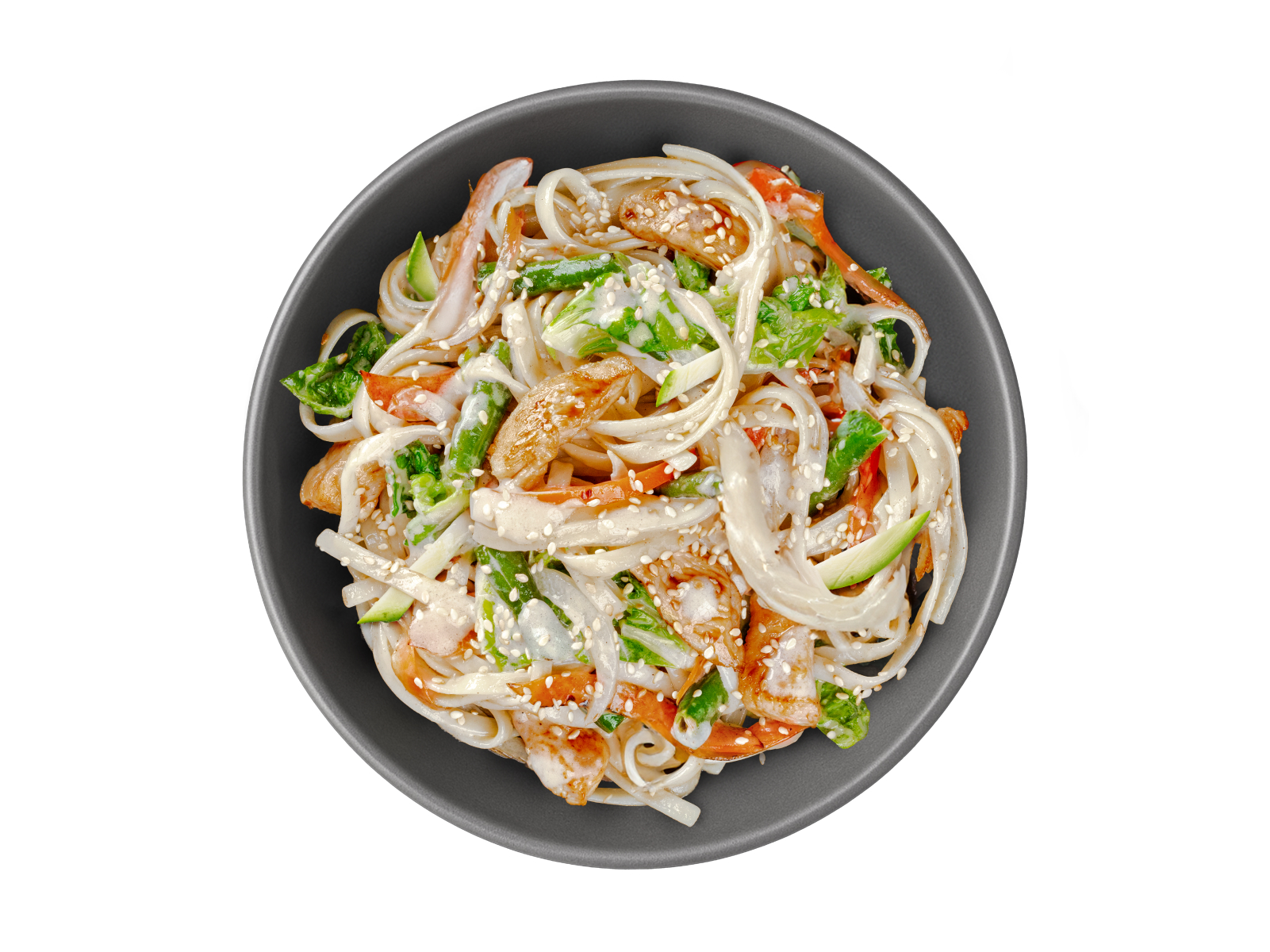 Курица в сливочном соусе с яичной лапшой