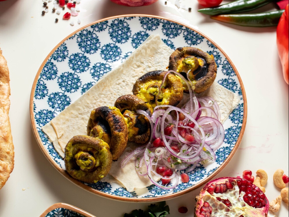 Шампиньоны на гриле