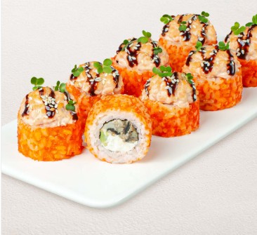 Шеф-ролл с угрем и лососем