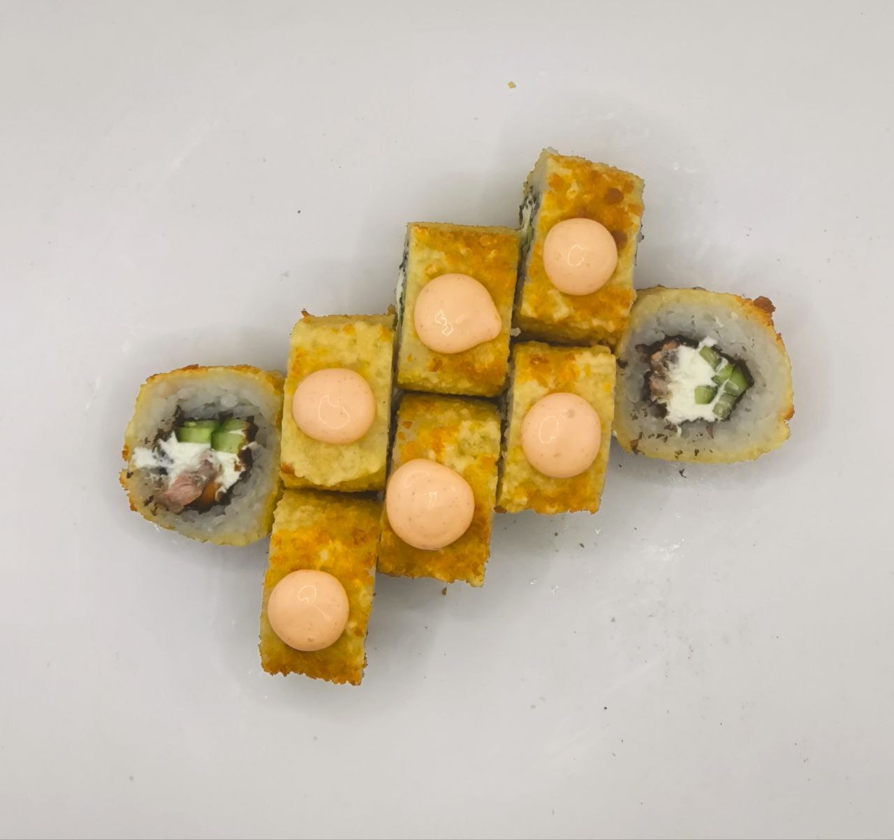 Темпура с жареным лососем