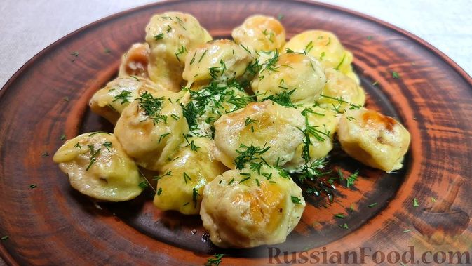 Пельмени с говядиной жареные