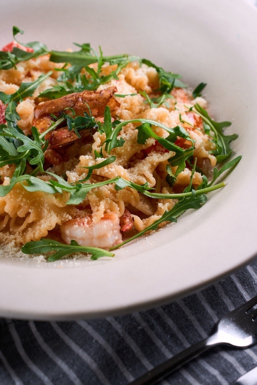 Мафальдин с креветками