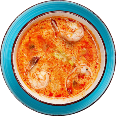 Том ям с тигровыми креветками и кальмаром