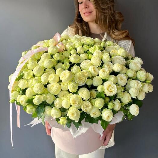 Пионовидные розы кустовые пионы в коробе