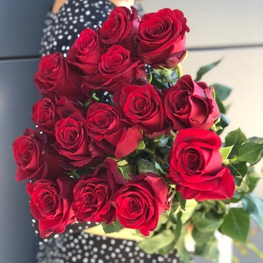 Букет Красных роз 15 шт 80 см Эквадор