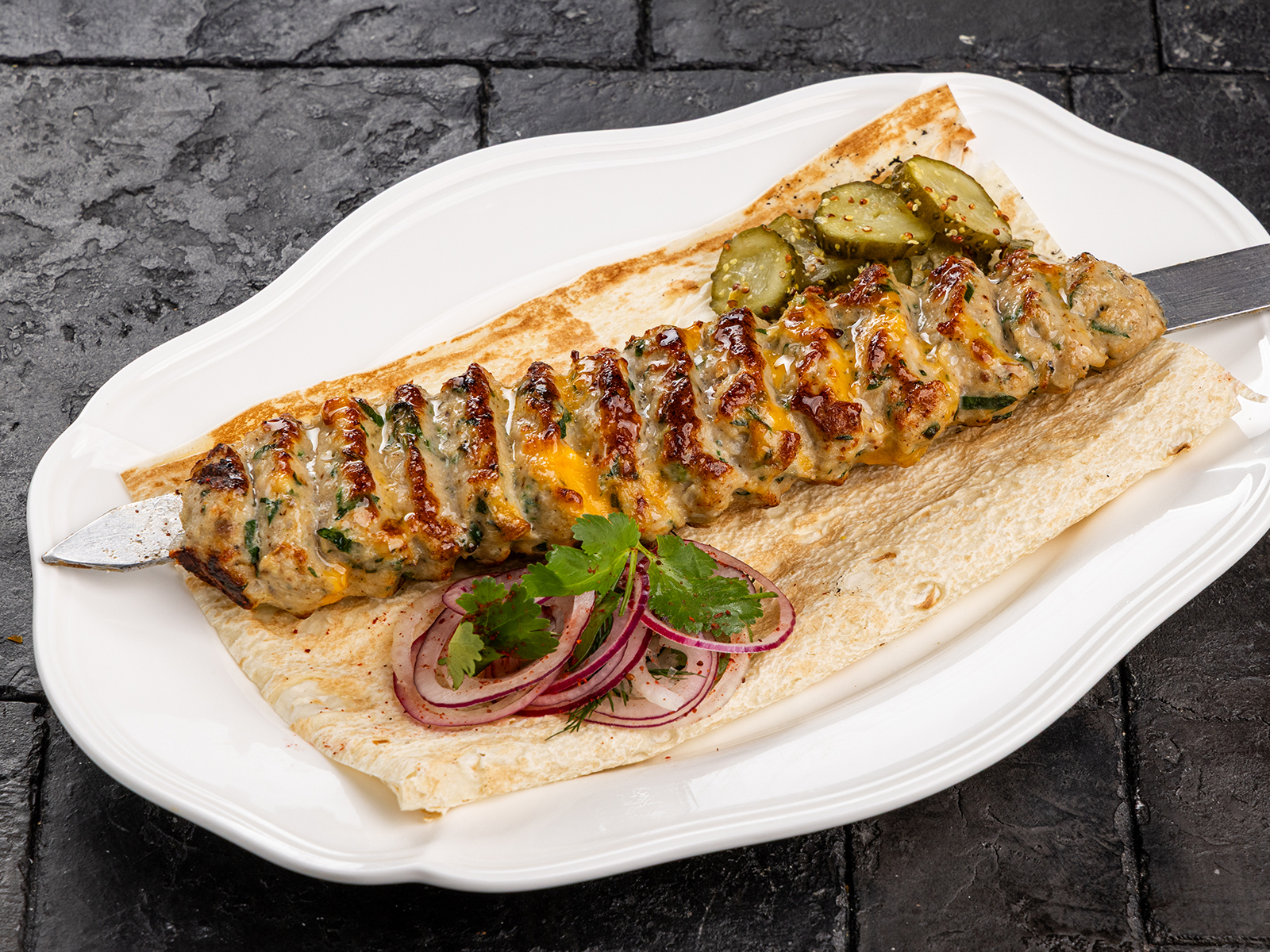 Кебаб из цыпленка с сыром