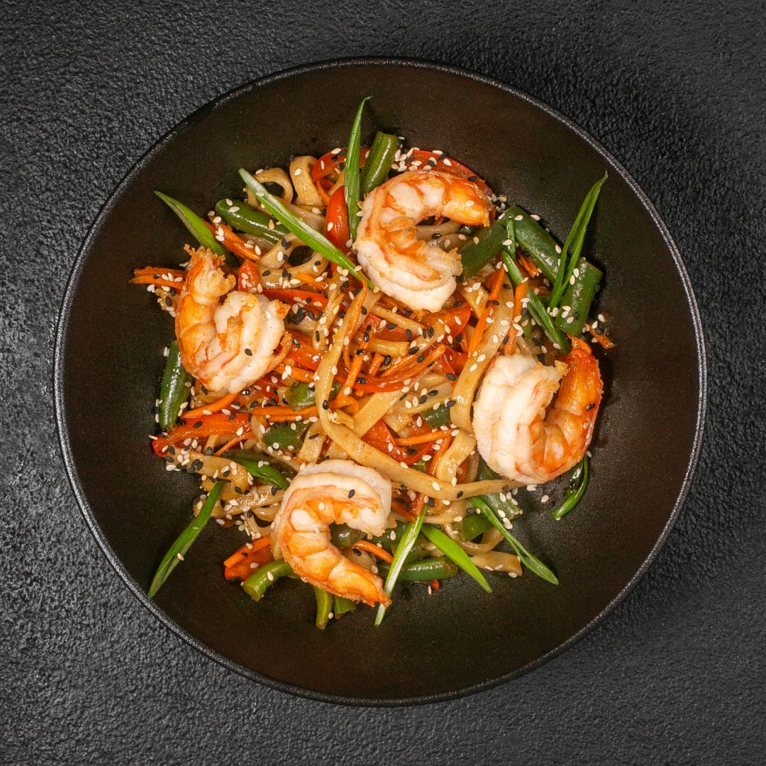 Wok с креветкой