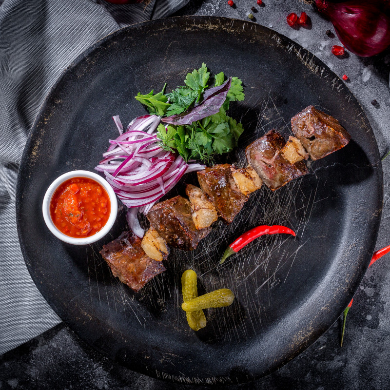 Шашлык из печени баранины