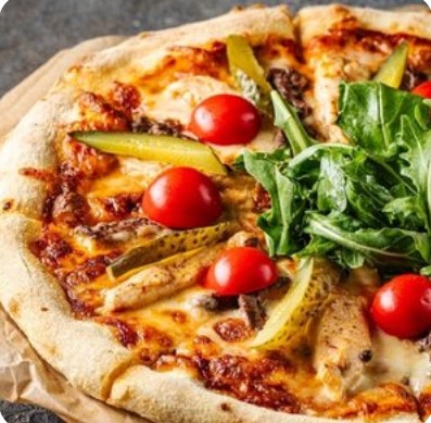 Пицца с курицей и говяжьей вырезкой