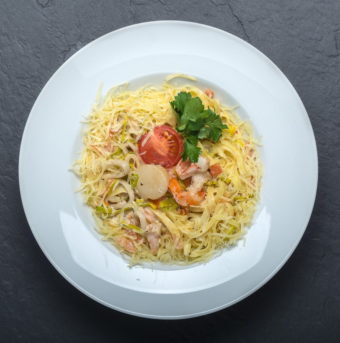Крем суп с морепродуктами