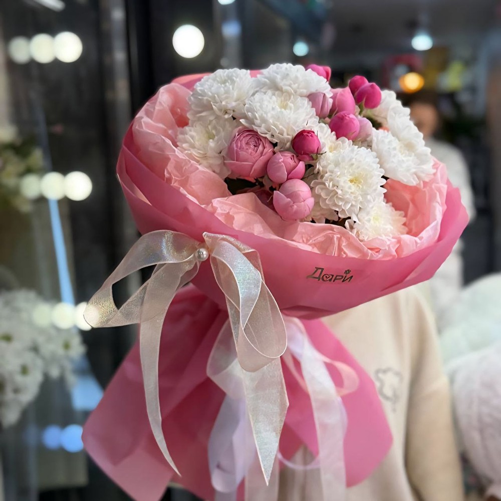 №40 Изящная хризантема с кустовыми розами L