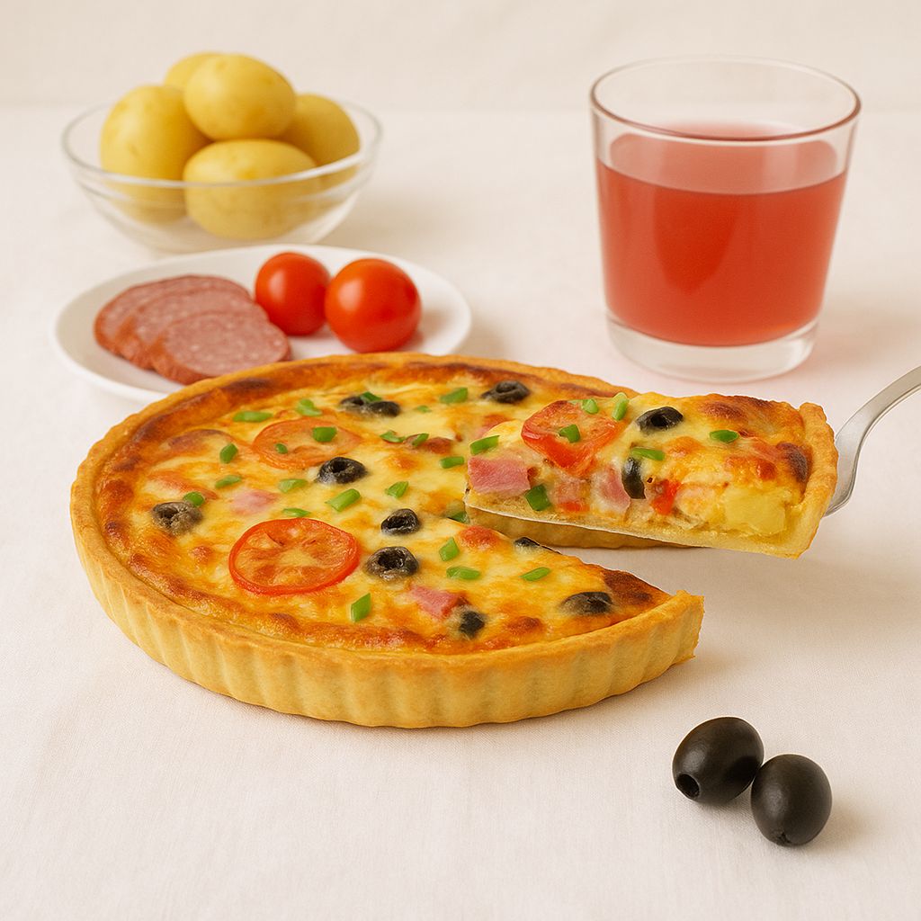 С колбасками, оливками и картошечкой, большой