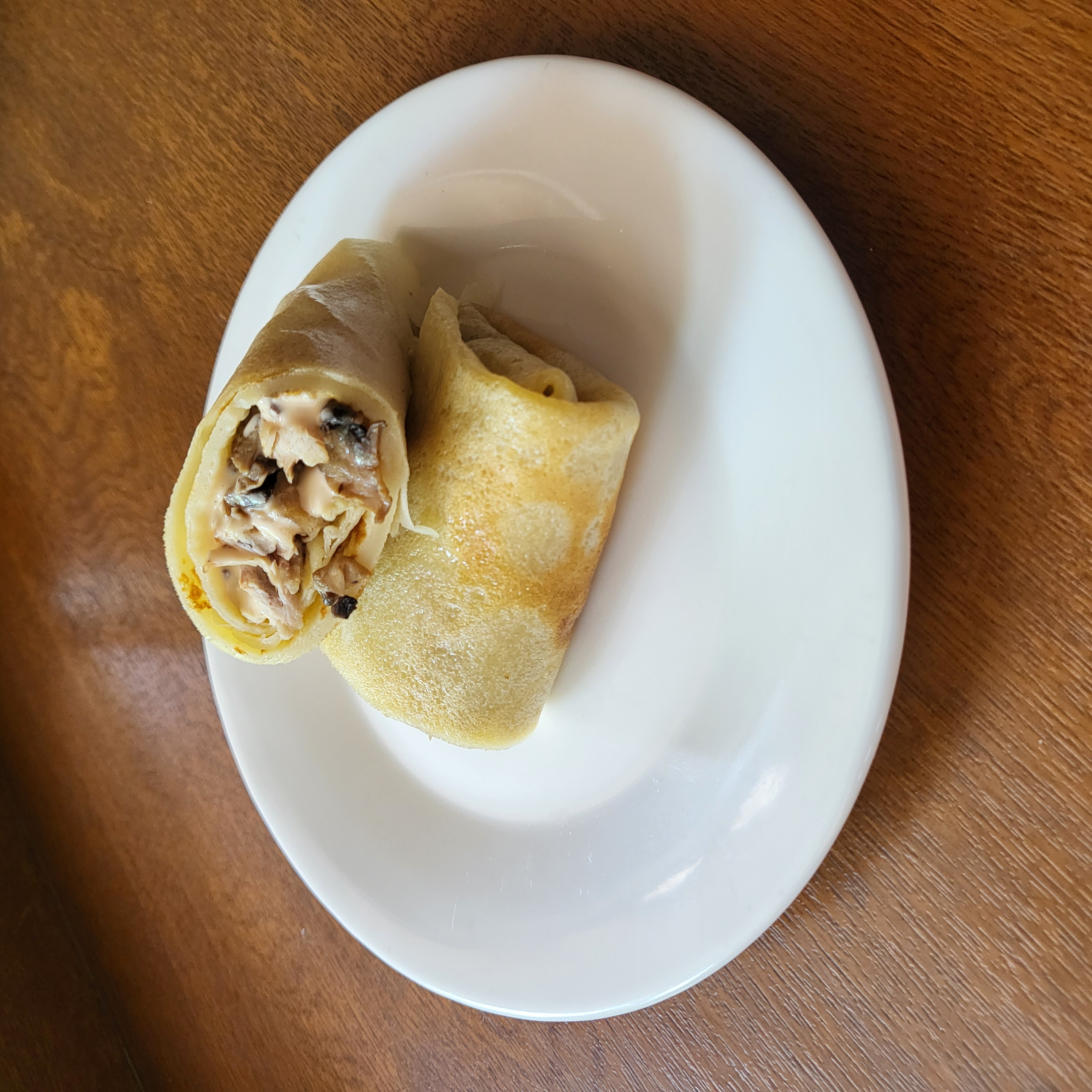 Блин с грибами и курицей