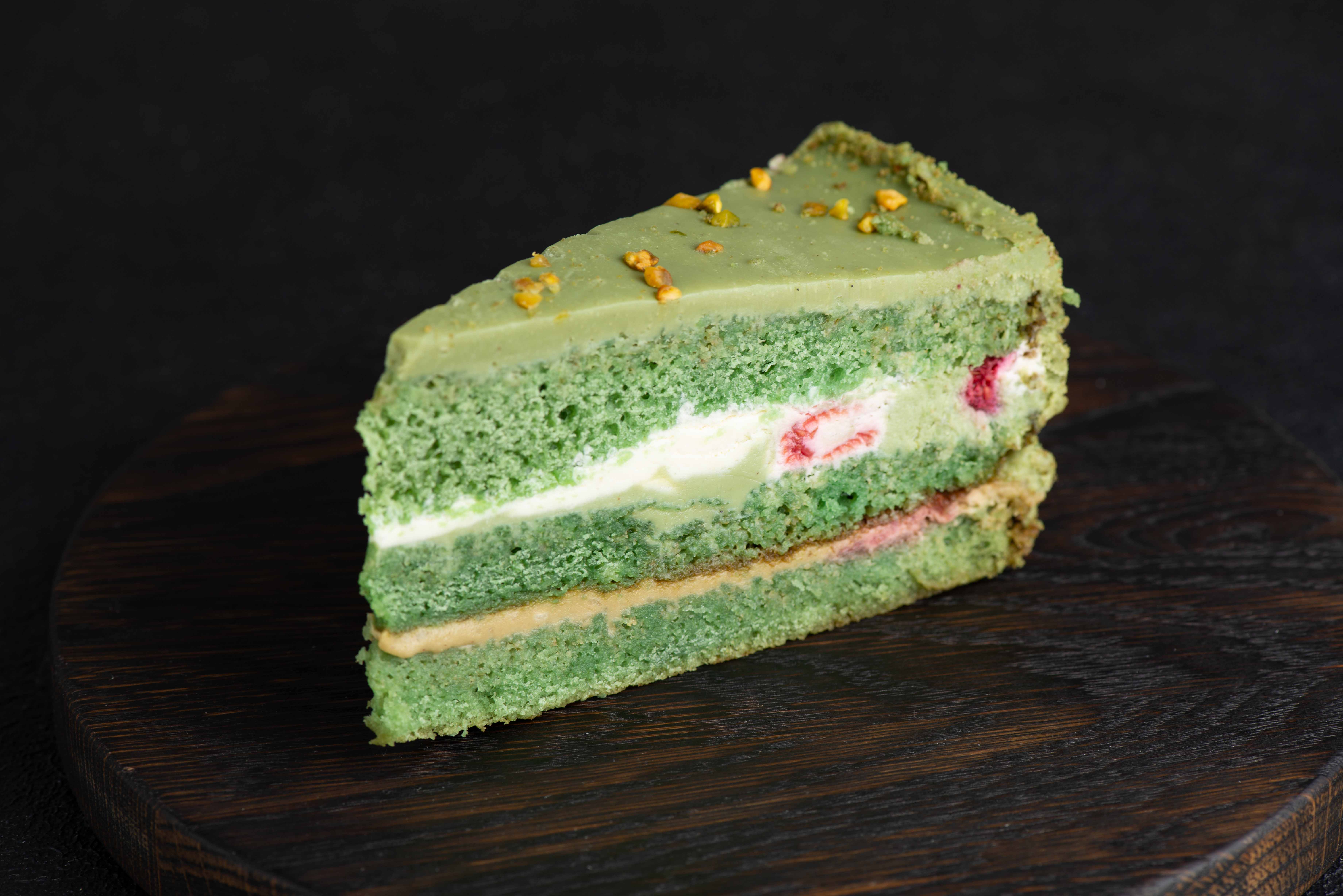 Торт Фисташка с малиной