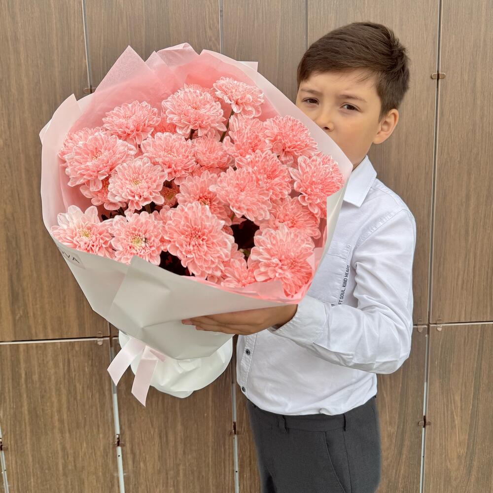 Букет розовых хризантем для мамы