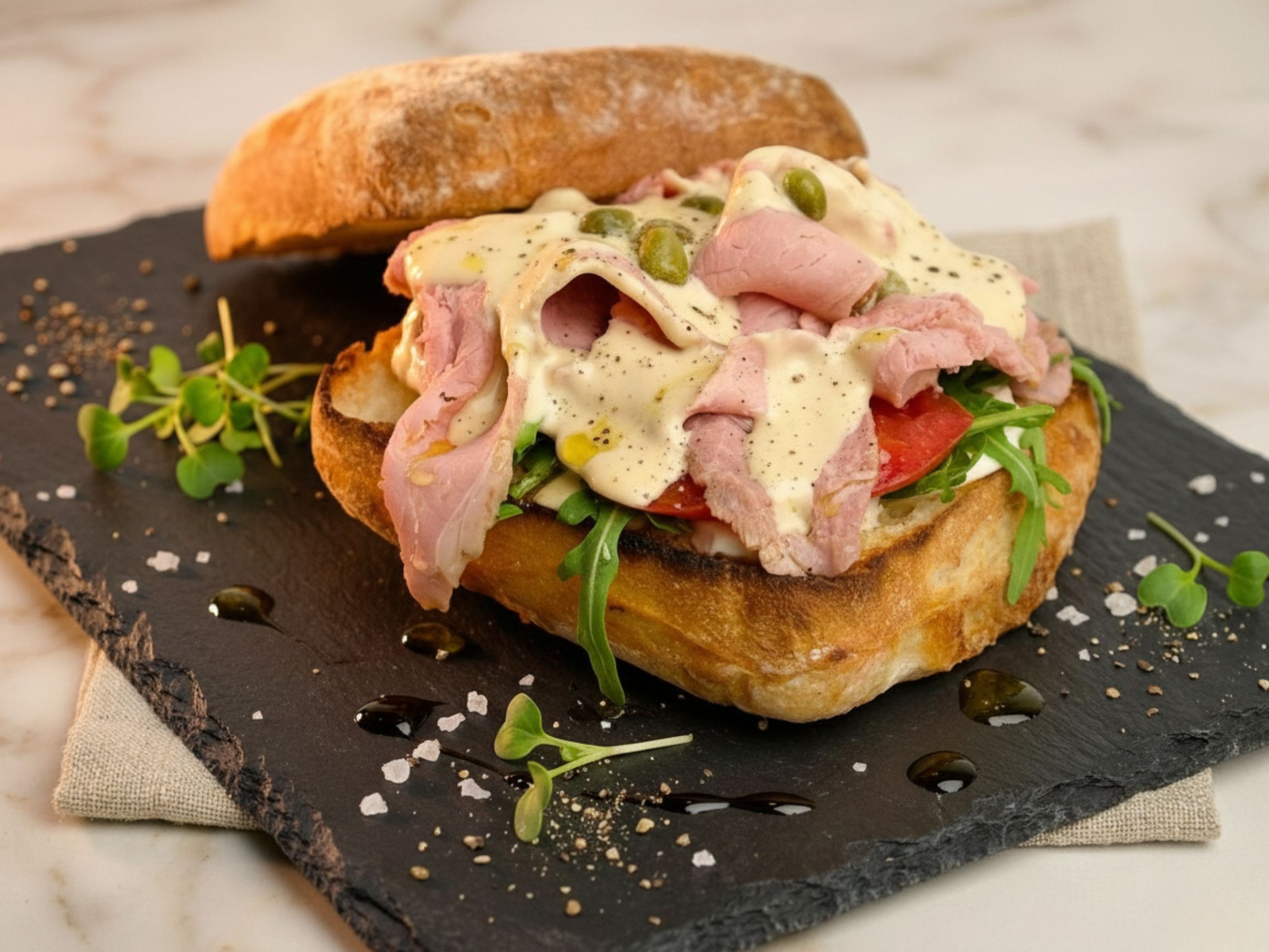 Сэндвич Панини с телятиной