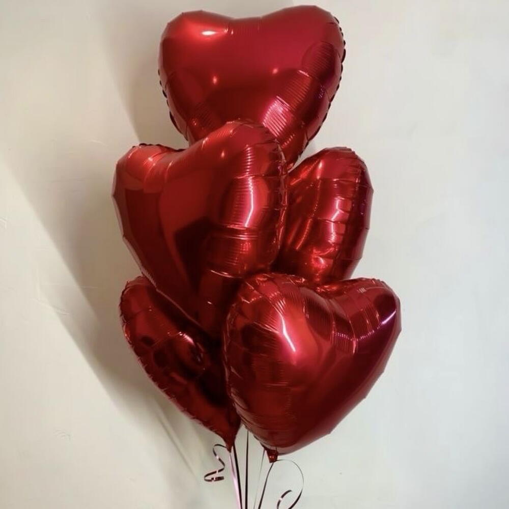 Фольгированные сердца сет 5шт