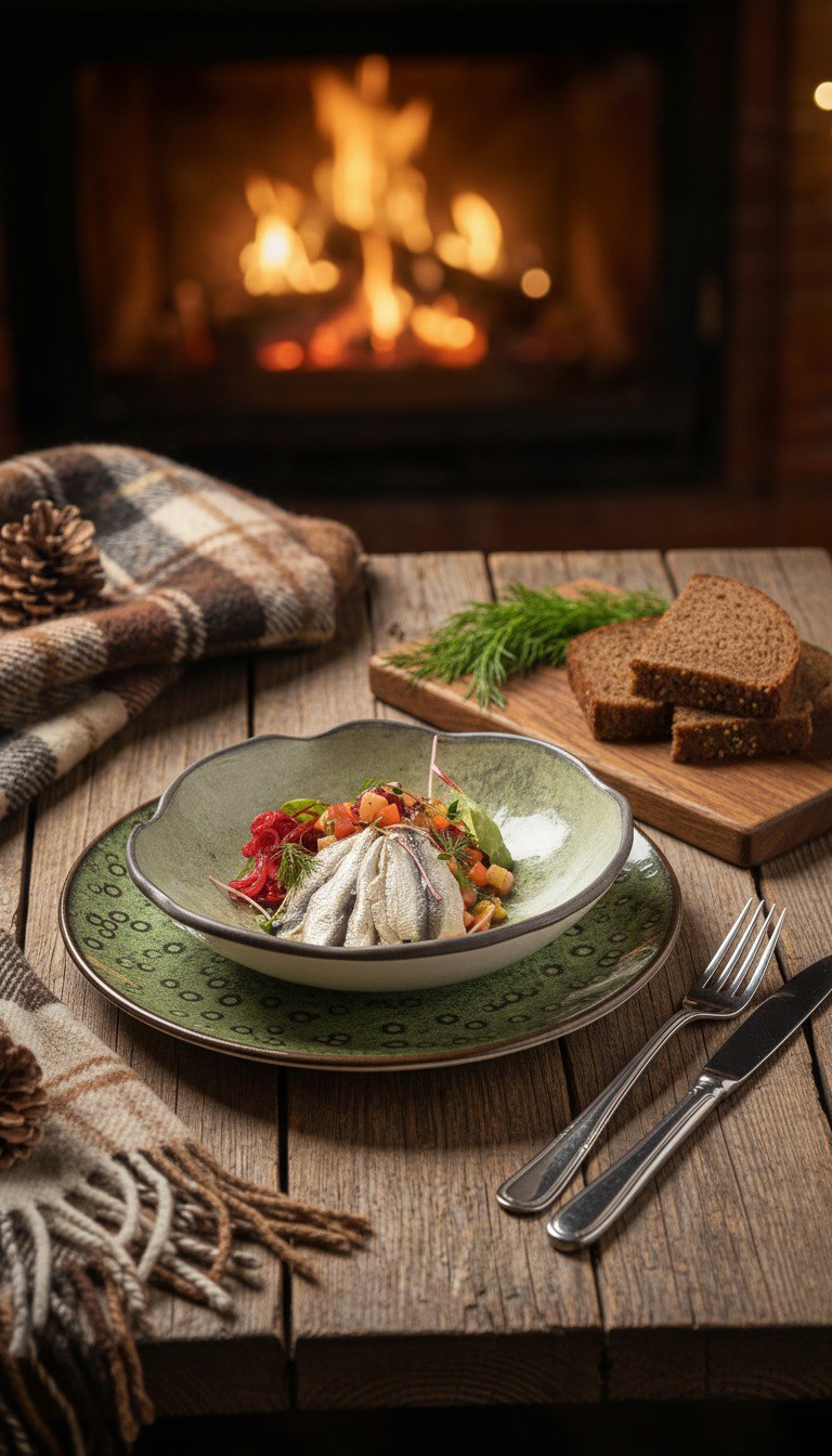 Винегрет с балтийской килькой пряного посола