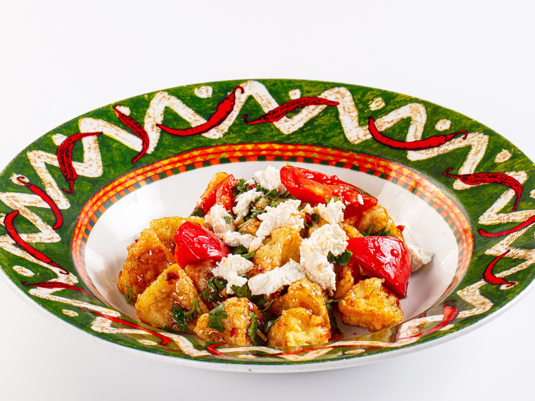 Теплый салат с баклажанами и томатами