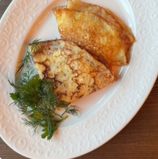 Блинчики с ветчиной из индейки и сыром