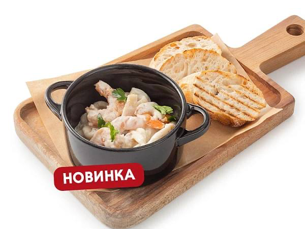 Морепродукты в сливочном соусе