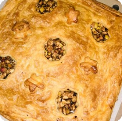 Пирог с абрикосом 1кг (слоёное тесто)