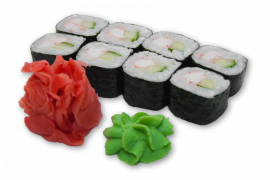 Ролл с креветкой и огурцом