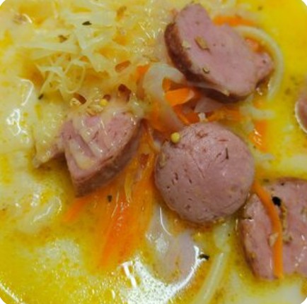 Сосисочно-сырный суп