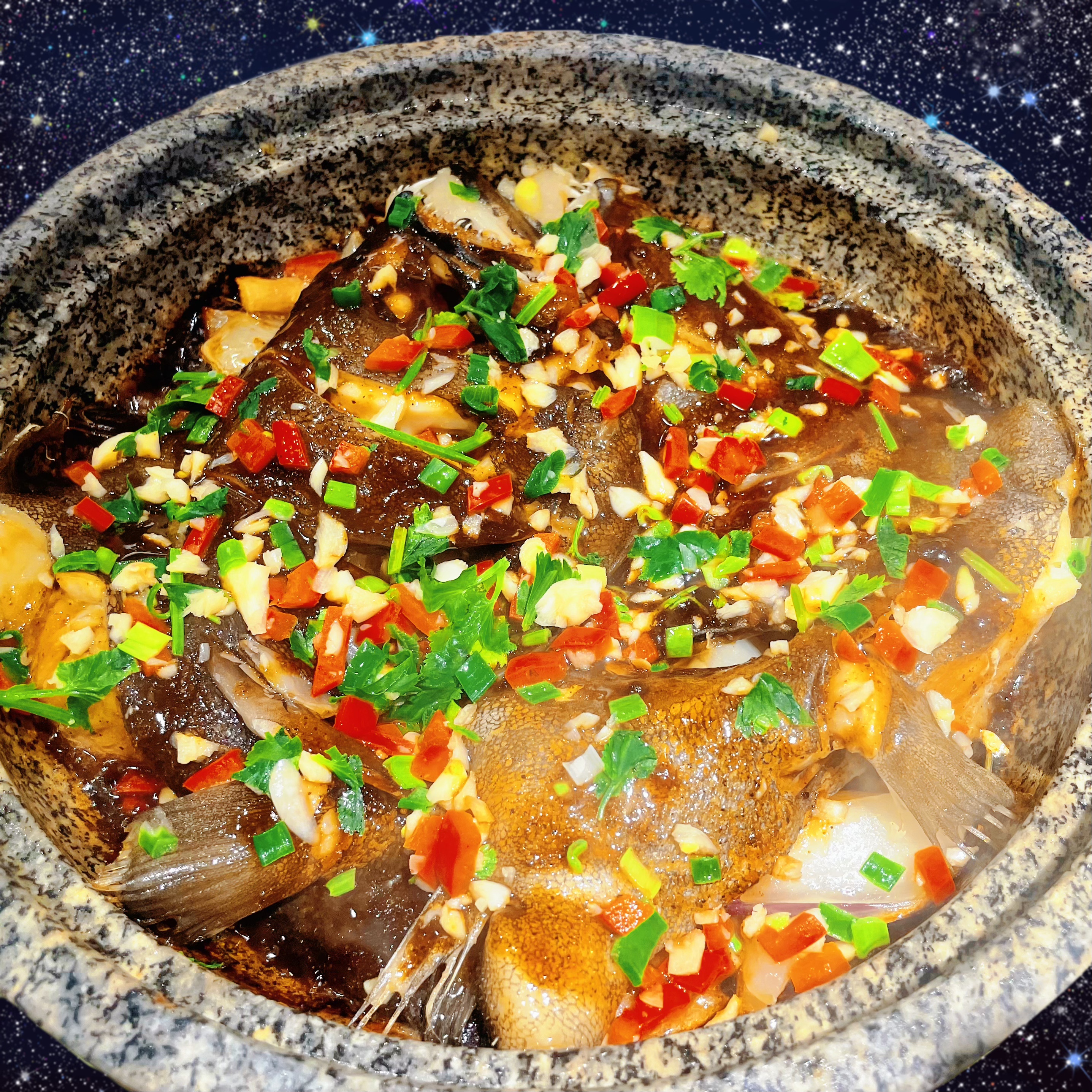 H-17-1 黑椒蝶鱼头 Камбала голова с черным перцем.