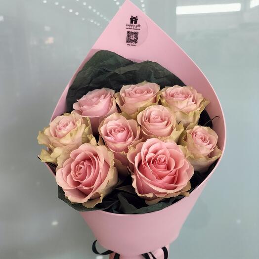 Букет из классических розовых роз "Цветочный вальс"