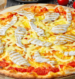 Пицца с курицей и грибами