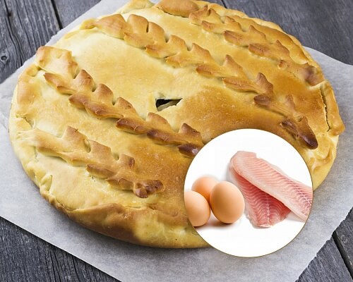 Пирог с судаком и яйцом
