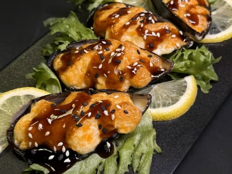 Запеченный Мидии-Cheese Sauce