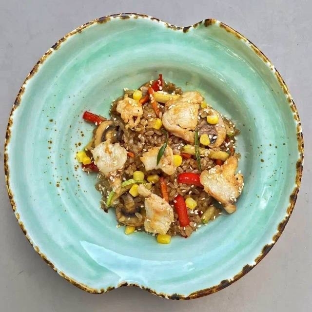 Тяхан с курицей