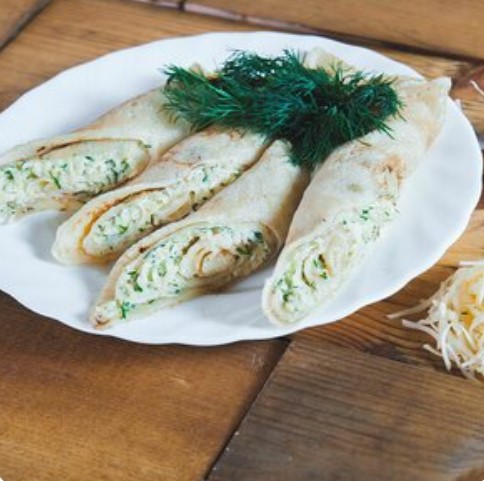 Блинчик с сыром и чесночком