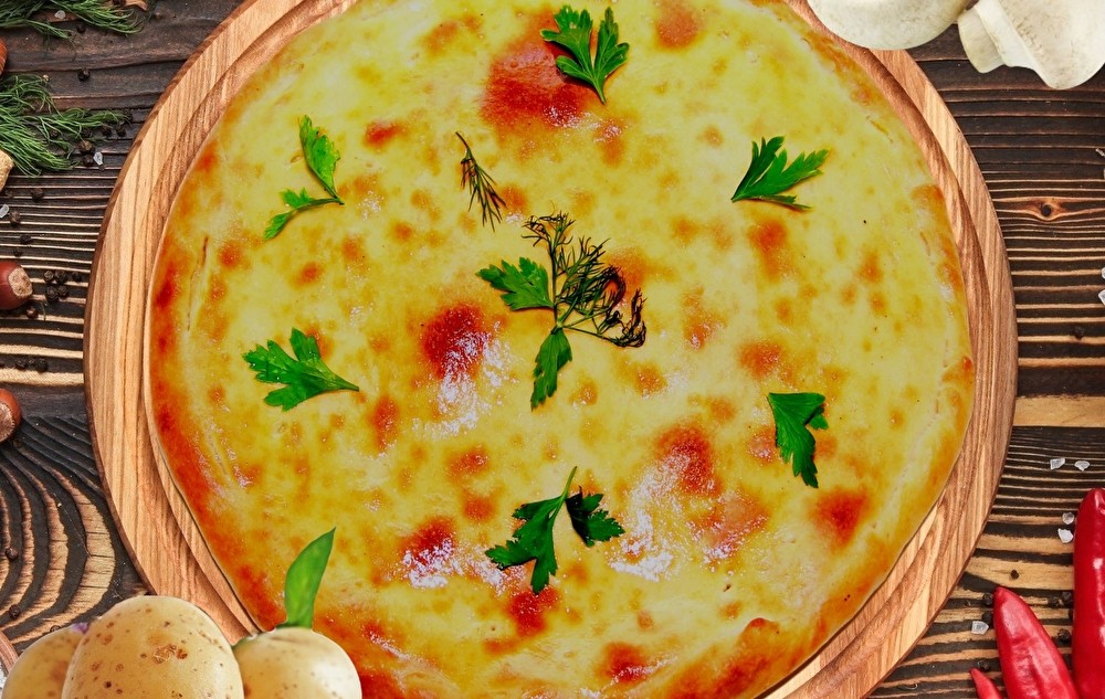 Пирог с картофелем и грибами 25см