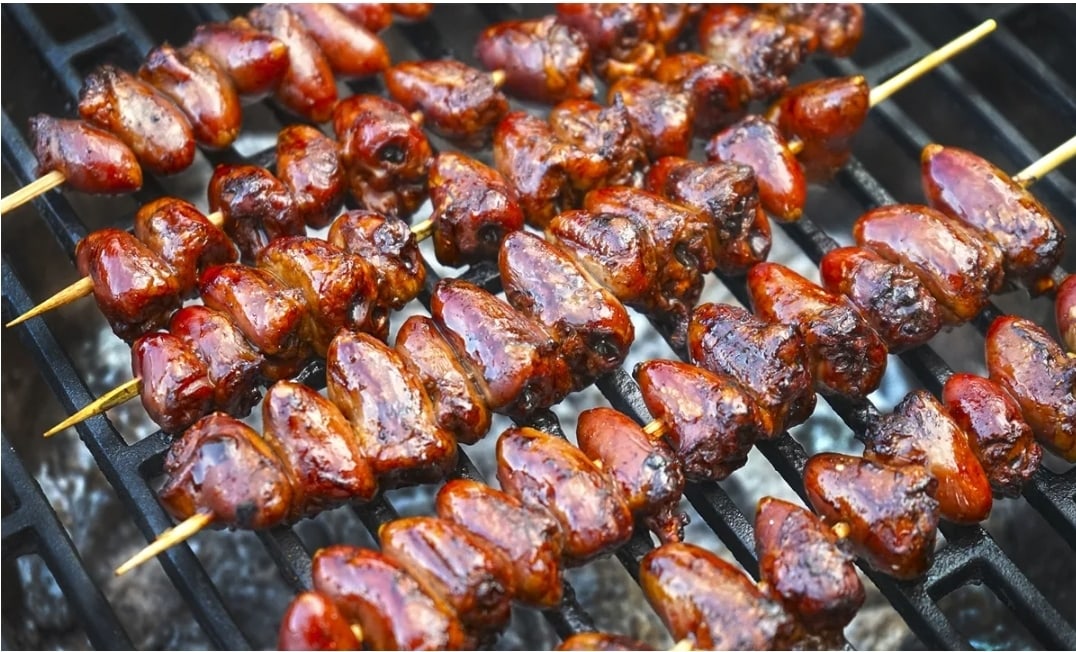 Сердечки куриные на мангале