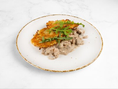Драники с жюльеном из курицы