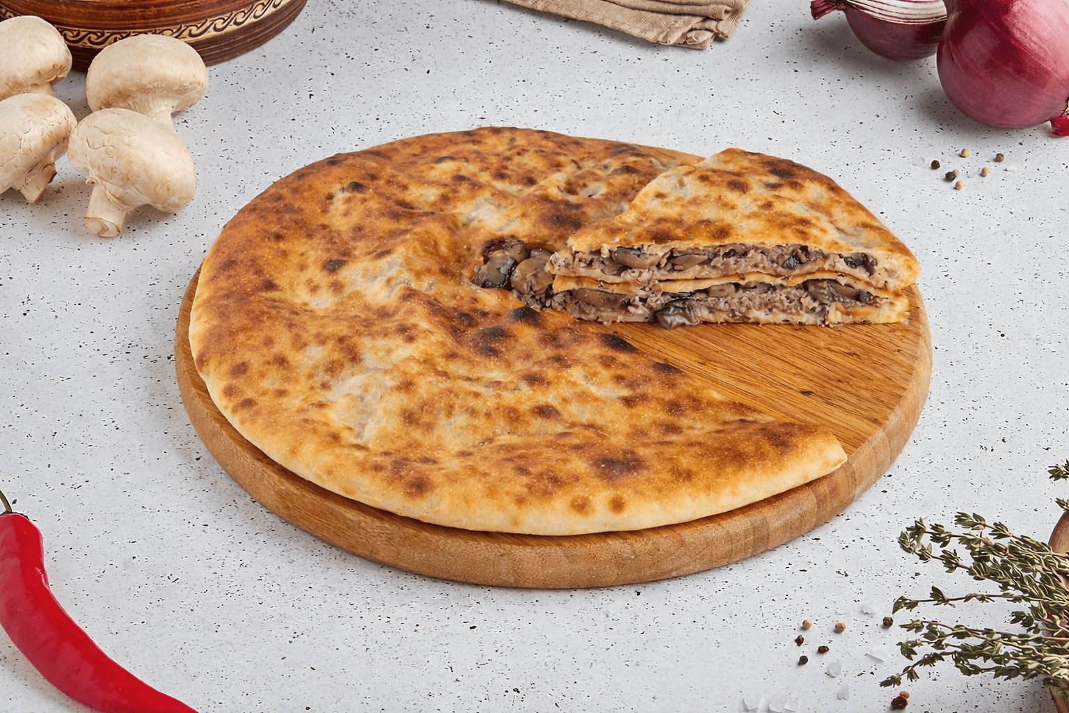 Осетинский пирог с мясом и грибами 1 кг