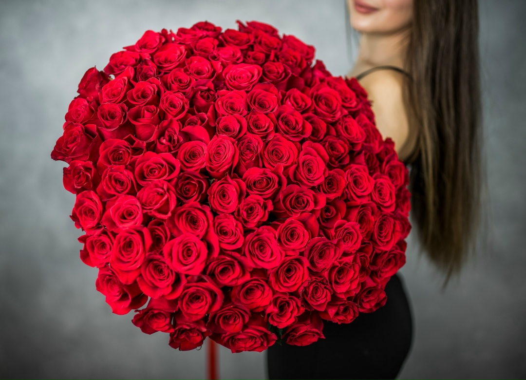 101 красная роза