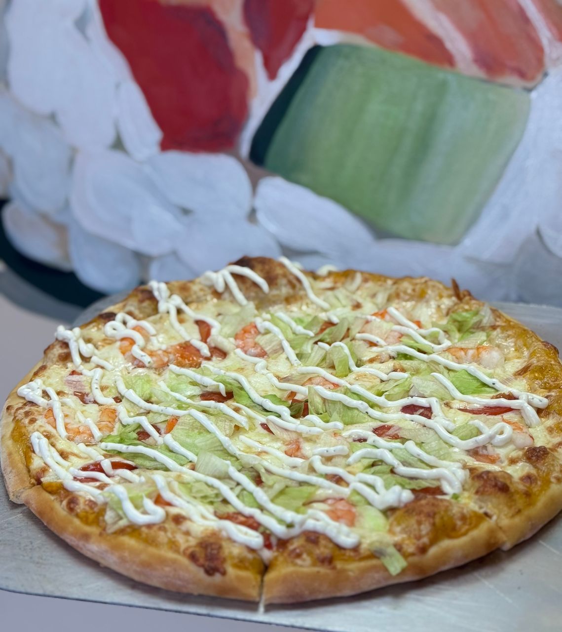 Пицца НеЦезарь с креветкой